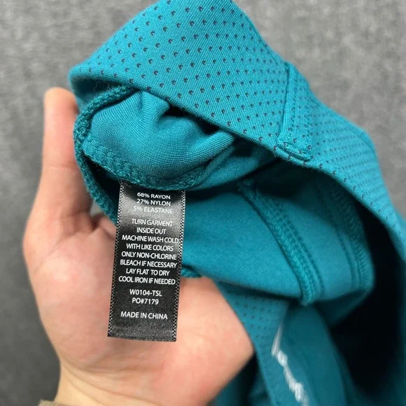 Betabrand Dress Pant Yoga Pants Women L Petite Teal Blue Micro Dot Straight Leg - Picture 7 of 13